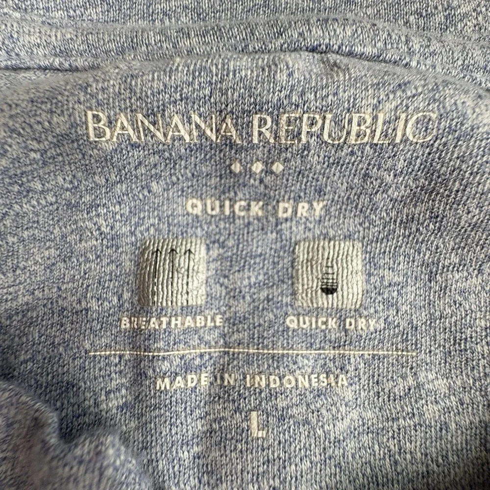 Banana Republic Quick Dry Shirt Men‎ L Blue Breathable Athletic Minimalist Tee